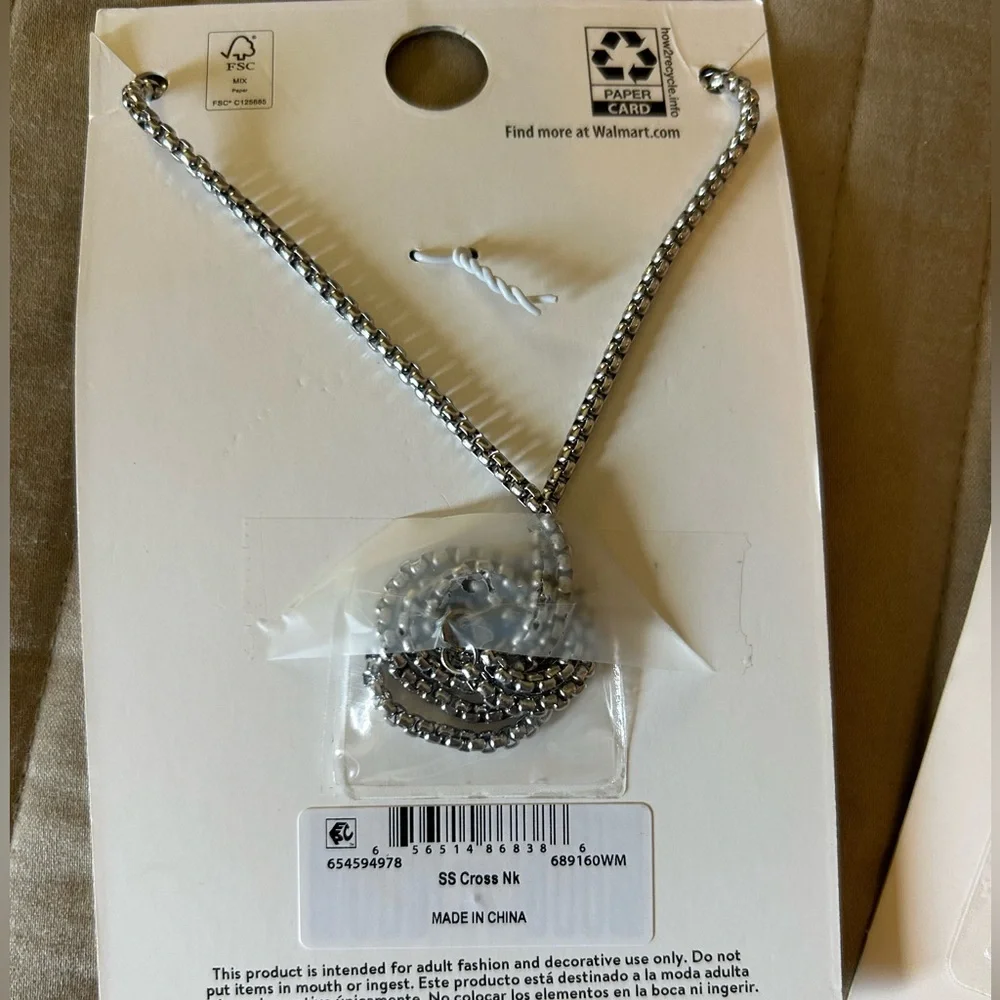 Men's 24” Stainless Steel Cross Necklace Set - Picture 5 of 8